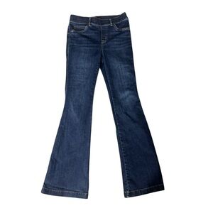 SPANX Dark Blue Flare Pull On Jeans Size Small